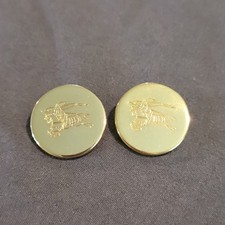 Burberry Prorsum Equestrian Knight Buttons 20mm Gold Tone 2pc Set Vintage Replac picture
