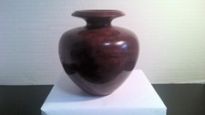 VTG Burl Wood Redwood Vase from Muir Woods, CA w/Original Sticker picture