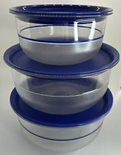 NEW Tupperware Vintage Preludio Blue Mixing and Serving Bowl Set (3 Bowls) RARE picture