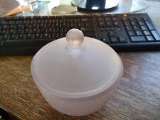 lavender frosted glass trinket bowl with lid picture