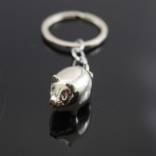 Cute Pig Chrome Charm Pendant Keychain Key Chain Love Gift picture