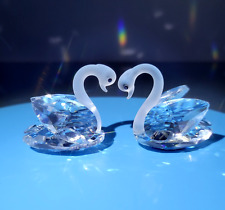 CRYSTAL SWANS Made in England (Set of 2 - open & closed wings) -FREE SHIPPING- picture