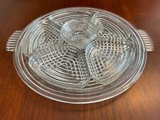 Manhattan Clear Relish Tray with Inserts & Cup, Complete & Perfect Anc. Hocking picture