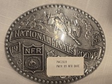 VINTAGE  1989 NFR NATIONAL FINALS RODEO COWBOY BELT BUCKLE LAS VEGAS NEW SEALED  picture