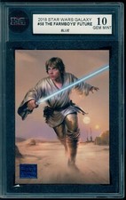 2018 Star Wars Galaxy #58 The Farm Boy's Future (Blue) KSA 10 GEM Mint picture