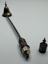 Vintage Sterling Silver Bell Candle Snuffer & HyGlo Wick Lighter 9.75” - WORKING picture