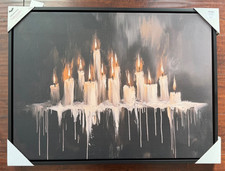 Spooky LED Candle Framed Wall Art Halloween 31 x 23 Viral picture