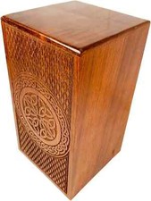 Hand Carved Urns Wooden Memorial Cremation Adult Ashes Urn Funeral Keepsake URN picture