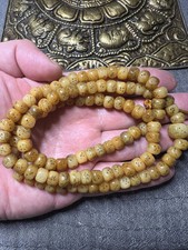 Handmade Yak Bone Mala: 108 Prayer Beads, Palden Lhamo Mantra picture