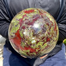 6.68LB Natural dragon blood stone quartz sphere crystal ball reiki healing picture