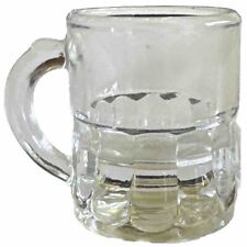 Vintage Federal Beer Mug Shaped Shot Glass With F Shield Mark Clear Glass picture