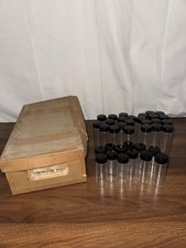 Rare Vintage Homeopathic Medicine Glass Capsule Vials With Bakelite Caps & Box picture