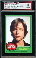1977 Topps Star Wars Green Series #235 Luke Skywalker (Mark Hamill) KSA 8 NM-MT picture