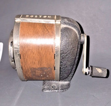 Vintage Boston Manual Pencil Sharpener 8-Hole Desk Wall Mount Wood Grain Tested picture