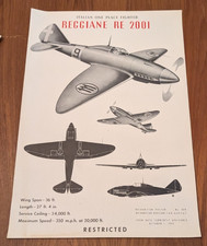 Reggiane Re 2001 Falco II Italian Fighter Identification Poster No 209 Oct 1942 picture