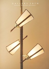 GORGEOUS VTG MID CENTURY DANISH MODERN TENSION POLE LAMP TEAK BRASS ATOMIC MCM picture