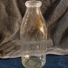 Clear Glass Quart Milk Bottle - Clear Color Milk Bottle Type - Embossed 1977 picture