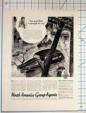 1940s North America Insurance Flood Car Accident Vintage Magazine Ad picture