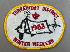 Vtg Boy Scouts Of America Turkeyfoot District Winter Weekend 1983 BSA Patch picture