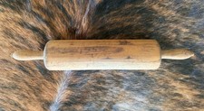 Vintage Primitive One Piece Turned Wood Rolling Pin 22” Oversized Farmhouse picture