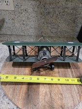 VINTAGE BI PLANE GREEN AIRPLANE WW1 With Targets On Wings picture