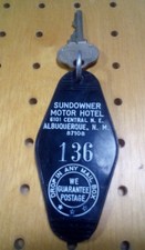 Sundowner Motor Hotel Key Route 66 Albuquerque NM Rm 136 Vintage Fob Central Ave picture