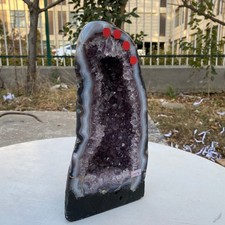 8LB Natural Amethyst agate Geode Quartz Crystal Cluster Cathedral Energy heal picture