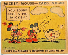 Walt Disney MICKEY MOUSE BUBBLE GUM 1935 Question Card No. 30 Type II 7E picture