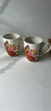 Vintage VIDA by Eva Mendes for ESPANA Rose Print Coffee Cup Mug Set/3 1990s.  picture