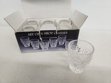 Vintage Bohemia Czech Republic 24% Lead Crystal Shot Glasses Set of 6 Box picture