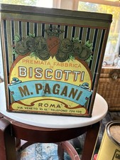 Vintage Italian Biscotti Tin- M. Pagani- Advertising Store Display ITALY Litho￼￼ picture