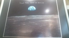 Apoll1o 11 Astronaut signed Michael Collins signed and dated Earthrise 16 x 20 picture