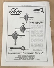 Thor Pneumatic Tool Co. 1924 orig vintage print ad 1920s illus factory boilers picture
