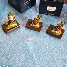 Royal Tara Leprechaun Lore Hand Painted Resin Leprechaun Figurines Set of 3 picture