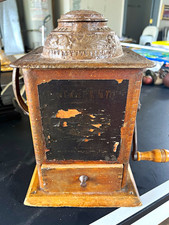 Enterprise No. 777 Antique Manual Burr Coffee Grinder Wood/Metal w/ Drawer picture