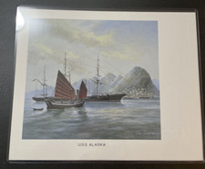 USS ALASKA - Naval Art Print - Warship Chas Lundgren Embossed  50 States Ships picture