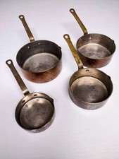 Set of Four Vintage Copper Measuring Cups Clean 1/4 cup -1 cup picture