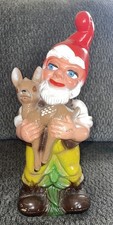 Vintage Zeho Garden Gnome Fawn Deer 1976 Hard Rubber Sculpture Germany 13” (K0) picture