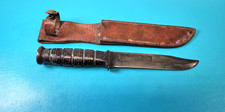 WWII KA-BAR USMC Fighting Knife + Correct Leather Sheath TR1367 picture