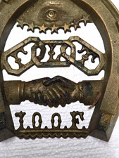 Antique I.O.O.F. Cast metal horseshoe wall plaque  picture