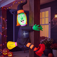 4FT Halloween Inflatable Witch with Build-In LED Lights - Outdoor Blow up Decor picture