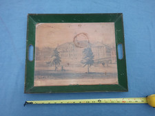 Vintage Dartmouth College Metal Serving Tray with Currier & Ives Print GC picture