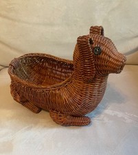 Vintage Wicker Dachshund Basket picture