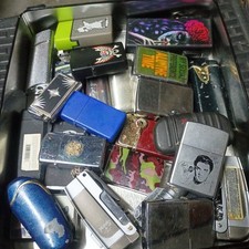 Lighter Lot 20+ Flip-Top Lighters Mixed Designs Navy Elvis Collectible picture
