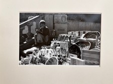 Vintage B&W Photo Mexican Market Vendor Boy Crafts 8x10 picture