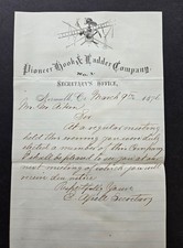 1876 Pioneer Hook & Ladder Fire Co, No.1 Norwalk membership letter,  lot # 78704 picture