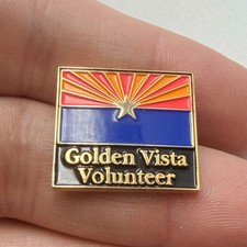 Golden Vista Volunteer Lapel Pin Arizona State Flag Enamel Souvenir Vintage picture