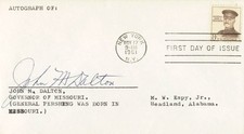 JOHN M. DALTON - FIRST DAY COVER SIGNED picture
