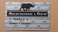 Abercrombie & Fitch Vintage Credit Card Rare Rhino Version Collectible Only picture