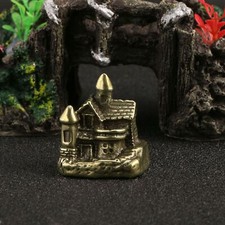Solid Brass House Figurine Small Statue Home Ornament Figurines Collectibles picture